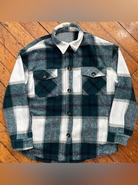 Vintage men’s Green and white heavyweight flannel